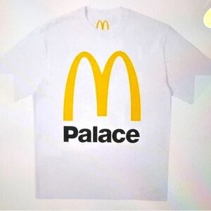 Palace White T-Shirt with McDonald’s Yellow Logo​